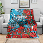 Personalised Cronulla Sharks ANZAC Blanket Indigenous Wave Pattern Poppy Remembrance Shark Warrior