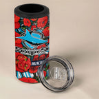 Personalised Cronulla Sharks ANZAC 4 in 1 Can Cooler Tumbler Indigenous Wave Pattern Poppy Remembrance Shark Warrior