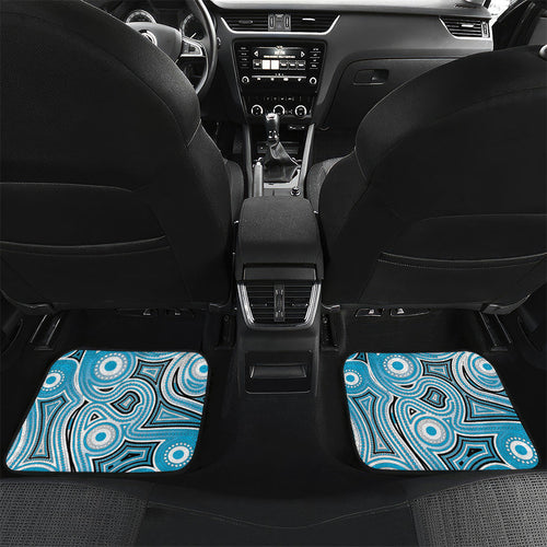 Personalised Cronulla Sharks ANZAC Car Mats Indigenous Wave Pattern Poppy Remembrance Shark Warrior