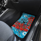 Personalised Cronulla Sharks ANZAC Car Mats Indigenous Wave Pattern Poppy Remembrance Shark Warrior