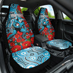 Personalised Cronulla Sharks ANZAC Car Seat Cover Indigenous Wave Pattern Poppy Remembrance Shark Warrior