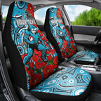 Personalised Cronulla Sharks ANZAC Car Seat Cover Indigenous Wave Pattern Poppy Remembrance Shark Warrior