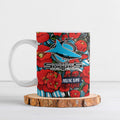 Personalised Cronulla Sharks ANZAC Ceramic Mug Indigenous Wave Pattern Poppy Remembrance Shark Warrior