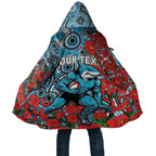 Personalised Cronulla Sharks ANZAC Cloak Indigenous Wave Pattern Poppy Remembrance Shark Warrior