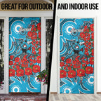 Personalised Cronulla Sharks ANZAC Door Cover Indigenous Wave Pattern Poppy Remembrance Shark Warrior