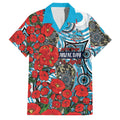 Personalised Cronulla Sharks ANZAC Family Matching Long Sleeve Bodycon Dress and Hawaiian Shirt Indigenous Wave Pattern Poppy Remembrance Shark Warrior