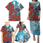 Personalised Cronulla Sharks ANZAC Family Matching Puletasi and Hawaiian Shirt Indigenous Wave Pattern Poppy Remembrance Shark Warrior