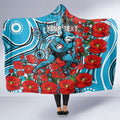 Personalised Cronulla Sharks ANZAC Hooded Blanket Indigenous Wave Pattern Poppy Remembrance Shark Warrior