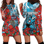 Personalised Cronulla Sharks ANZAC Hoodie Dress Indigenous Wave Pattern Poppy Remembrance Shark Warrior