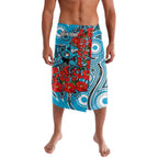 Personalised Cronulla Sharks ANZAC Lavalava Indigenous Wave Pattern Poppy Remembrance Shark Warrior