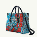 Personalised Cronulla Sharks ANZAC Leather Bag Indigenous Wave Pattern Poppy Remembrance Shark Warrior
