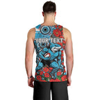 Personalised Cronulla Sharks ANZAC Men Tank Top Indigenous Wave Pattern Poppy Remembrance Shark Warrior