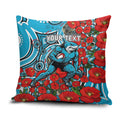 Personalised Cronulla Sharks ANZAC Pillow Cover Indigenous Wave Pattern Poppy Remembrance Shark Warrior
