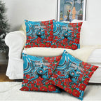 Personalised Cronulla Sharks ANZAC Pillow Cover Indigenous Wave Pattern Poppy Remembrance Shark Warrior