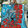 Personalised Cronulla Sharks ANZAC Quilt Indigenous Wave Pattern Poppy Remembrance Shark Warrior