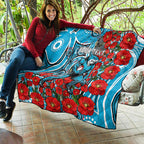 Personalised Cronulla Sharks ANZAC Quilt Indigenous Wave Pattern Poppy Remembrance Shark Warrior