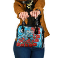 Personalised Cronulla Sharks ANZAC Shoulder Handbag Indigenous Wave Pattern Poppy Remembrance Shark Warrior