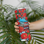 Personalised Cronulla Sharks ANZAC Skinny Tumbler Indigenous Wave Pattern Poppy Remembrance Shark Warrior