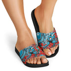 Personalised Cronulla Sharks ANZAC Slide Sandals Indigenous Wave Pattern Poppy Remembrance Shark Warrior