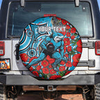 Personalised Cronulla Sharks ANZAC Spare Tire Cover Indigenous Wave Pattern Poppy Remembrance Shark Warrior