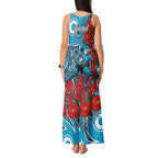 Personalised Cronulla Sharks ANZAC Tank Maxi Dress Indigenous Wave Pattern Poppy Remembrance Shark Warrior