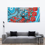 Personalised Cronulla Sharks ANZAC Tapestry Indigenous Wave Pattern Poppy Remembrance Shark Warrior