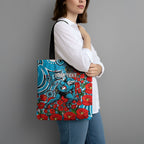 Personalised Cronulla Sharks ANZAC Tote Bag Indigenous Wave Pattern Poppy Remembrance Shark Warrior