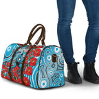 Personalised Cronulla Sharks ANZAC Travel Bag Indigenous Wave Pattern Poppy Remembrance Shark Warrior