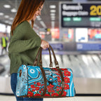 Personalised Cronulla Sharks ANZAC Travel Bag Indigenous Wave Pattern Poppy Remembrance Shark Warrior