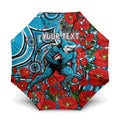 Personalised Cronulla Sharks ANZAC Umbrella Indigenous Wave Pattern Poppy Remembrance Shark Warrior