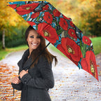 Personalised Cronulla Sharks ANZAC Umbrella Indigenous Wave Pattern Poppy Remembrance Shark Warrior