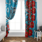 Personalised Cronulla Sharks ANZAC Window Curtain Indigenous Wave Pattern Poppy Remembrance Shark Warrior