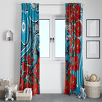 Personalised Cronulla Sharks ANZAC Window Curtain Indigenous Wave Pattern Poppy Remembrance Shark Warrior