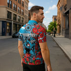 Personalised Cronulla Sharks ANZAC Zipper Polo Shirt Indigenous Wave Pattern Poppy Remembrance Shark Warrior