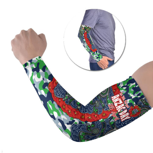Canberra Raiders ANZAC Arm Sleeves Indigenous Wave Pattern Poppy Remembrance Viking Warrior