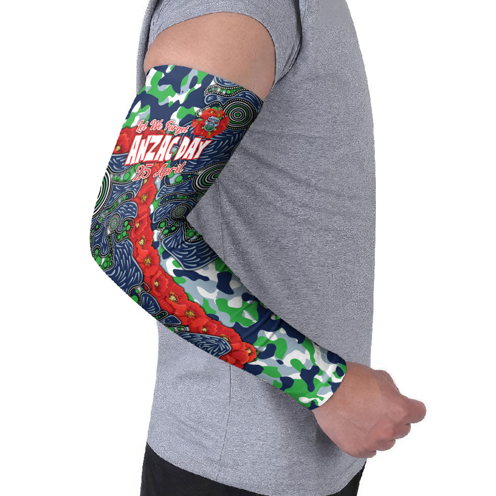Canberra Raiders ANZAC Arm Sleeves Indigenous Wave Pattern Poppy Remembrance Viking Warrior