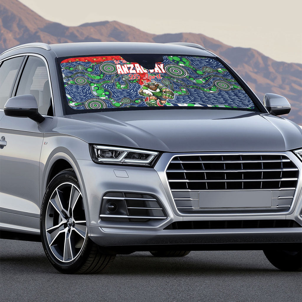 Canberra Raiders ANZAC Auto Sun Shade Indigenous Wave Pattern Poppy Remembrance Viking Warrior