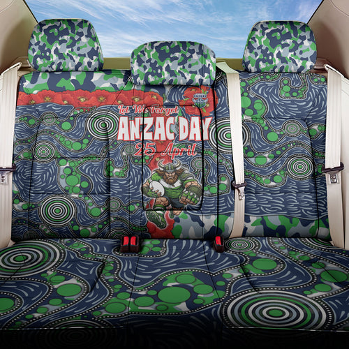 Canberra Raiders ANZAC Back Car Seat Cover Indigenous Wave Pattern Poppy Remembrance Viking Warrior