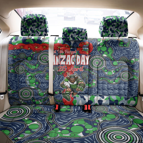 Canberra Raiders ANZAC Back Car Seat Cover Indigenous Wave Pattern Poppy Remembrance Viking Warrior