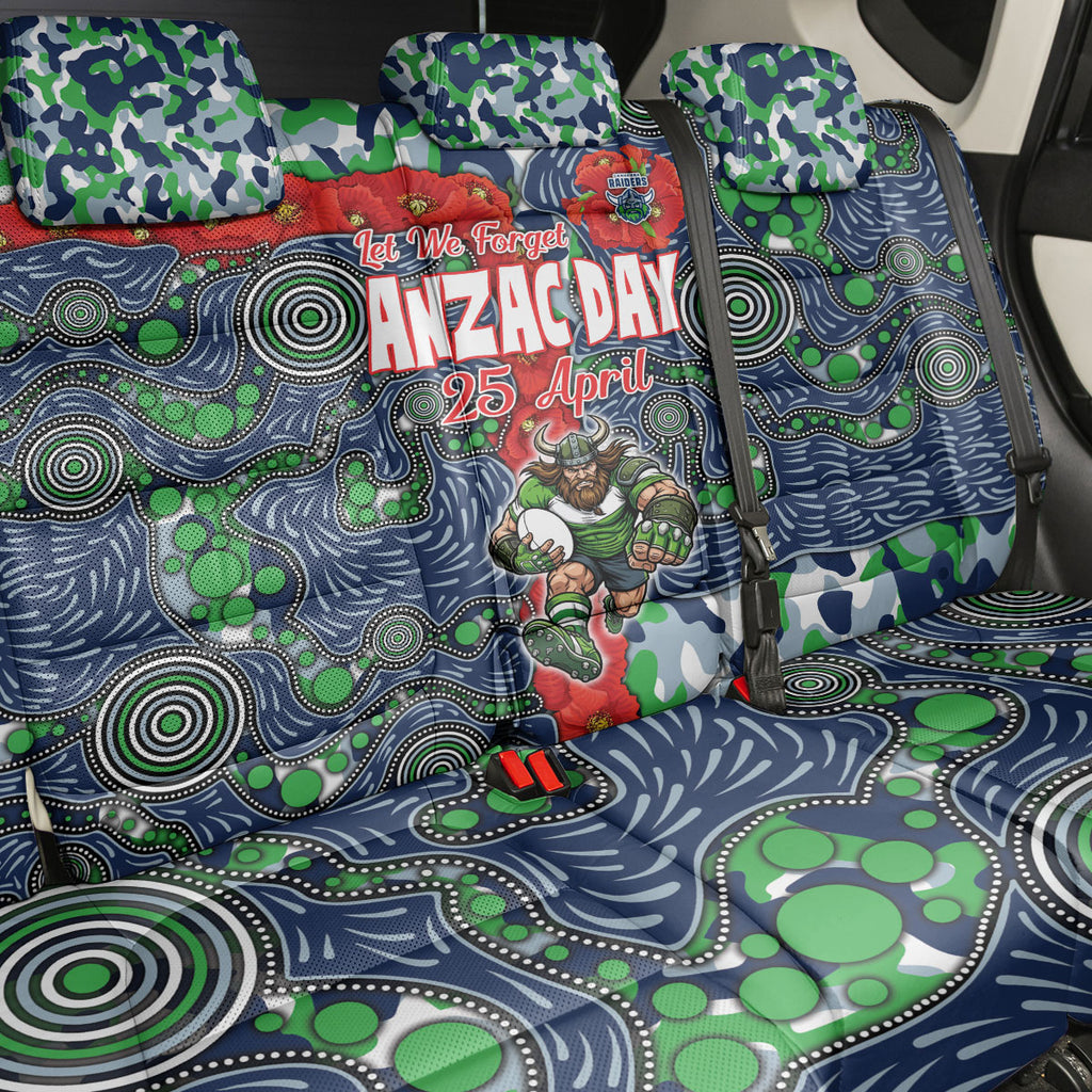 Canberra Raiders ANZAC Back Car Seat Cover Indigenous Wave Pattern Poppy Remembrance Viking Warrior