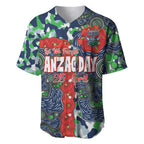 Canberra Raiders ANZAC Baseball Jersey Indigenous Wave Pattern Poppy Remembrance Viking Warrior
