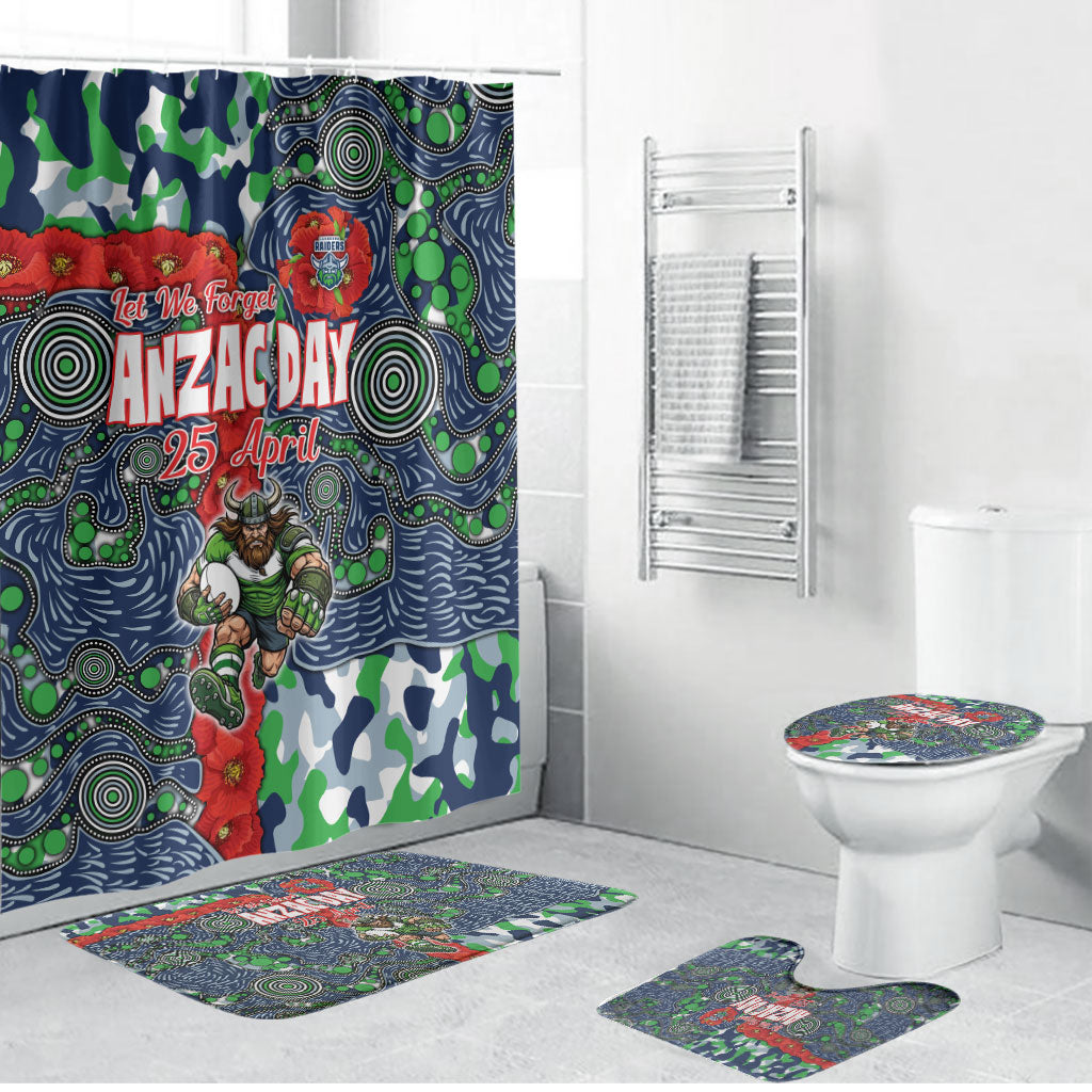 Canberra Raiders ANZAC Bathroom Set Indigenous Wave Pattern Poppy Remembrance Viking Warrior