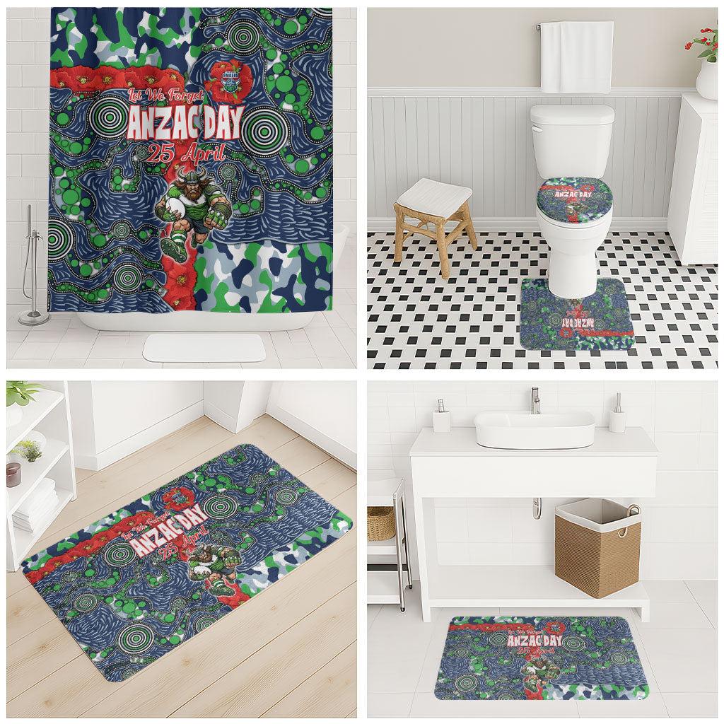 Canberra Raiders ANZAC Bathroom Set Indigenous Wave Pattern Poppy Remembrance Viking Warrior