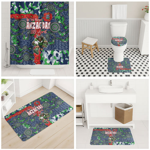 Canberra Raiders ANZAC Bathroom Set Indigenous Wave Pattern Poppy Remembrance Viking Warrior