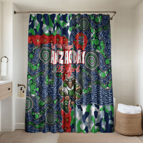 Canberra Raiders ANZAC Bathroom Set Indigenous Wave Pattern Poppy Remembrance Viking Warrior