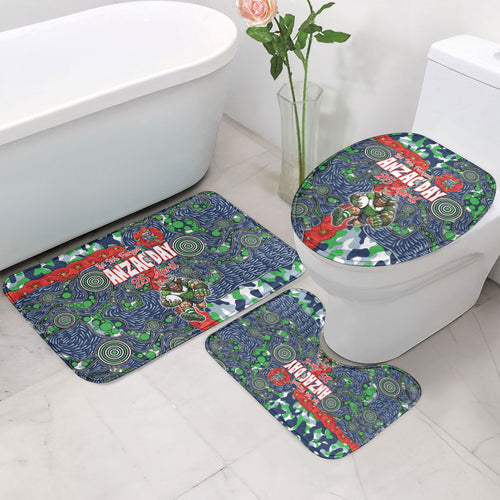 Canberra Raiders ANZAC Bathroom Set Indigenous Wave Pattern Poppy Remembrance Viking Warrior