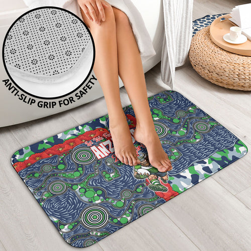 Canberra Raiders ANZAC Bathroom Set Indigenous Wave Pattern Poppy Remembrance Viking Warrior