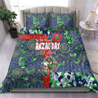 Canberra Raiders ANZAC Bedding Set Indigenous Wave Pattern Poppy Remembrance Viking Warrior