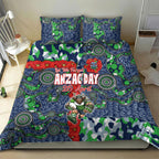 Canberra Raiders ANZAC Bedding Set Indigenous Wave Pattern Poppy Remembrance Viking Warrior