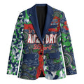Canberra Raiders ANZAC Blazer Indigenous Wave Pattern Poppy Remembrance Viking Warrior